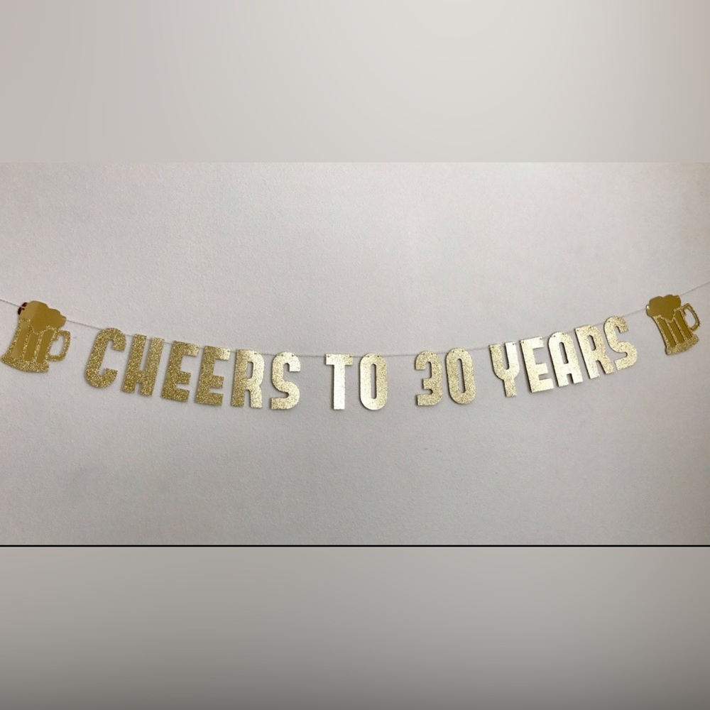 30th Birthday Cheers to 30 Years Pre-strung Banner